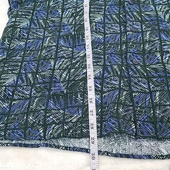 Tasso Elba Men's XL Silk Blend Casual Button Down Short Sleeve Geometric Palm - Picture 9 of 14